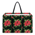 Watercolor Christmas Poinsettia Print Utility Tote Bag