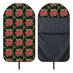 Watercolor Christmas Poinsettia Print Waterproof Car Seat Cover