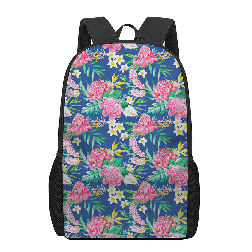 Watercolor Chrysanthemum Pattern Print 17 Inch Backpack