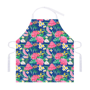 Watercolor Chrysanthemum Pattern Print Adjustable Apron