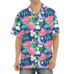 Watercolor Chrysanthemum Pattern Print Aloha Shirt
