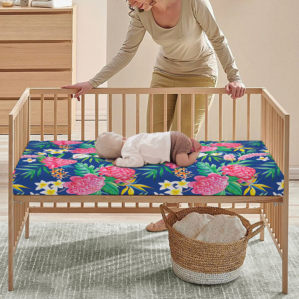 Watercolor Chrysanthemum Pattern Print Baby Crib Sheet