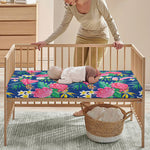 Watercolor Chrysanthemum Pattern Print Baby Crib Sheet