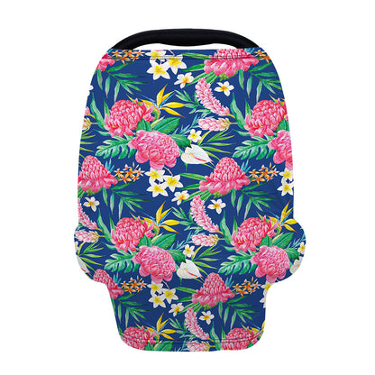 Watercolor Chrysanthemum Pattern Print Baby Seat Cover