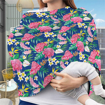 Watercolor Chrysanthemum Pattern Print Baby Seat Cover