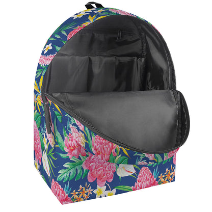 Watercolor Chrysanthemum Pattern Print Backpack
