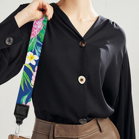 Watercolor Chrysanthemum Pattern Print Bag Strap