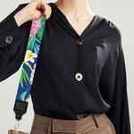 Watercolor Chrysanthemum Pattern Print Bag Strap
