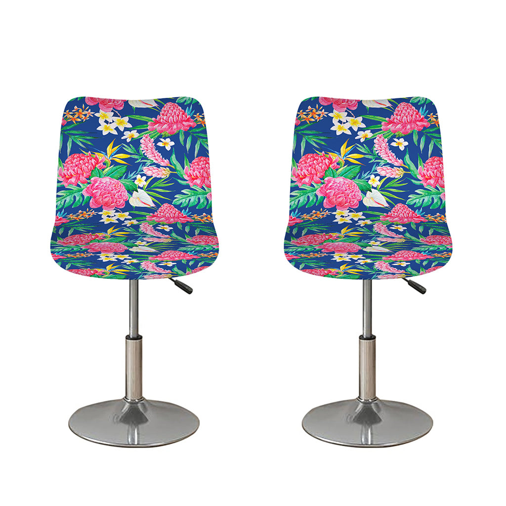 Watercolor Chrysanthemum Pattern Print Bar Stool Covers