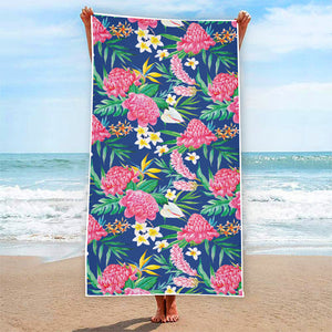 Watercolor Chrysanthemum Pattern Print Beach Towel