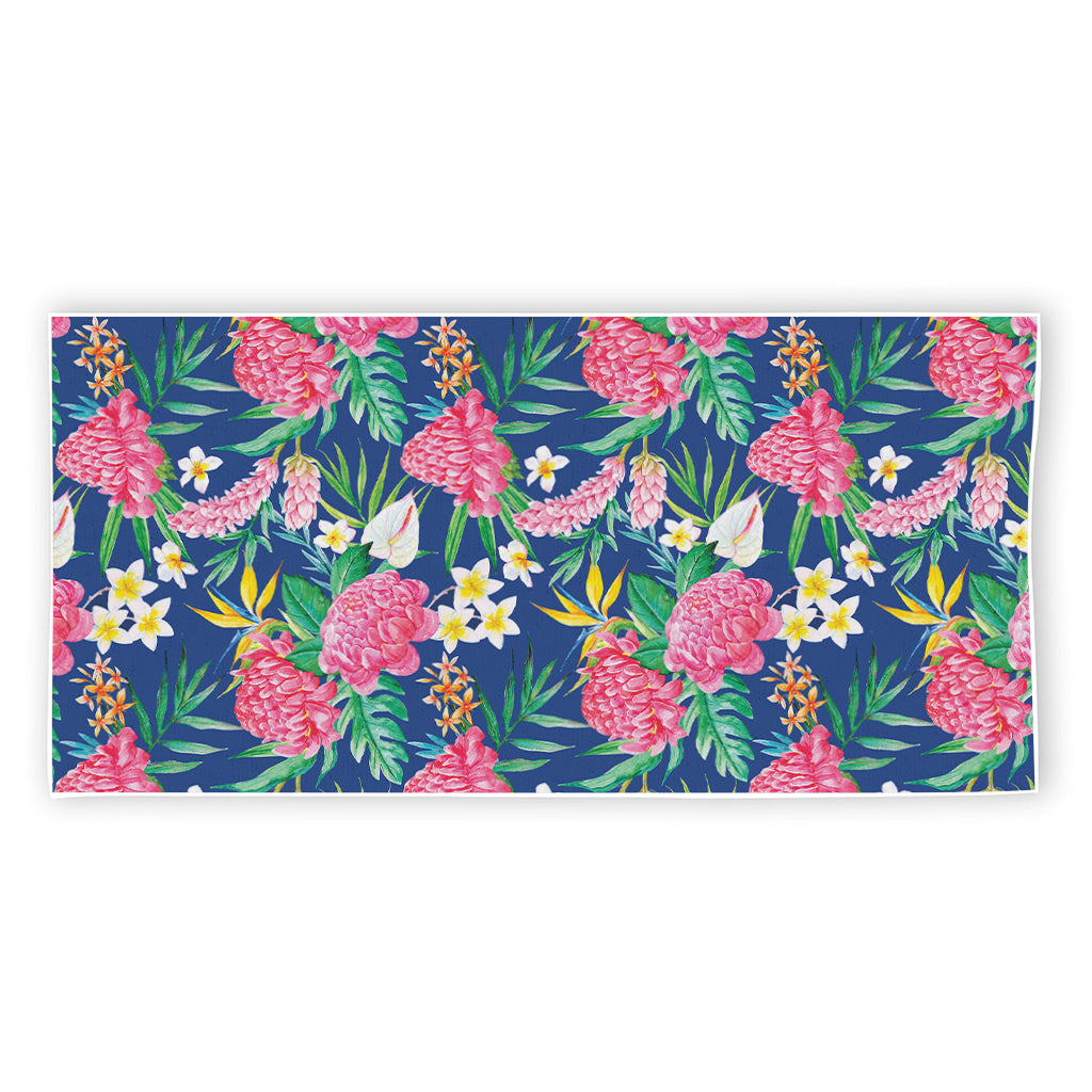 Watercolor Chrysanthemum Pattern Print Beach Towel