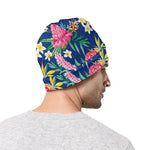 Watercolor Chrysanthemum Pattern Print Beanie