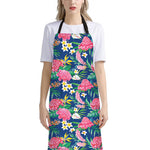 Watercolor Chrysanthemum Pattern Print Bib Apron With Pocket
