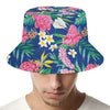 Watercolor Chrysanthemum Pattern Print Bucket Hat