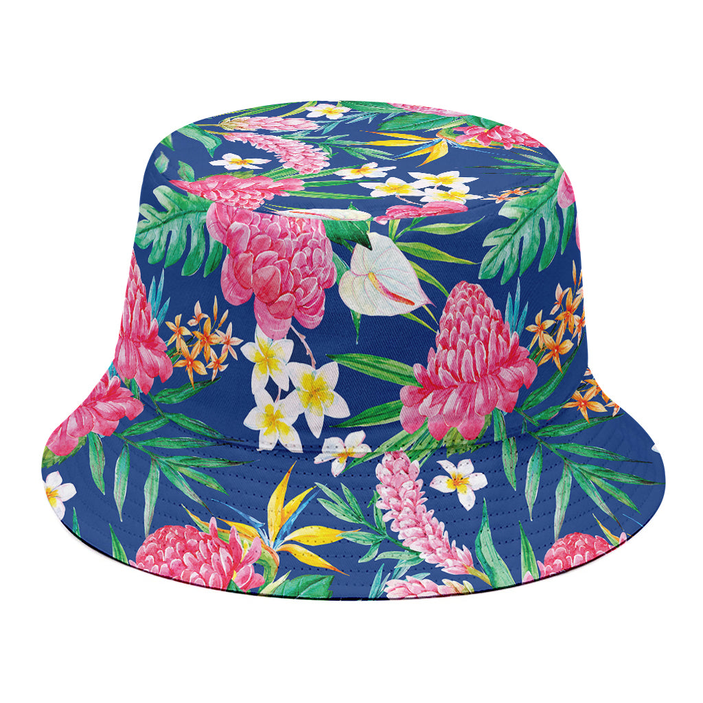 Watercolor Chrysanthemum Pattern Print Bucket Hat