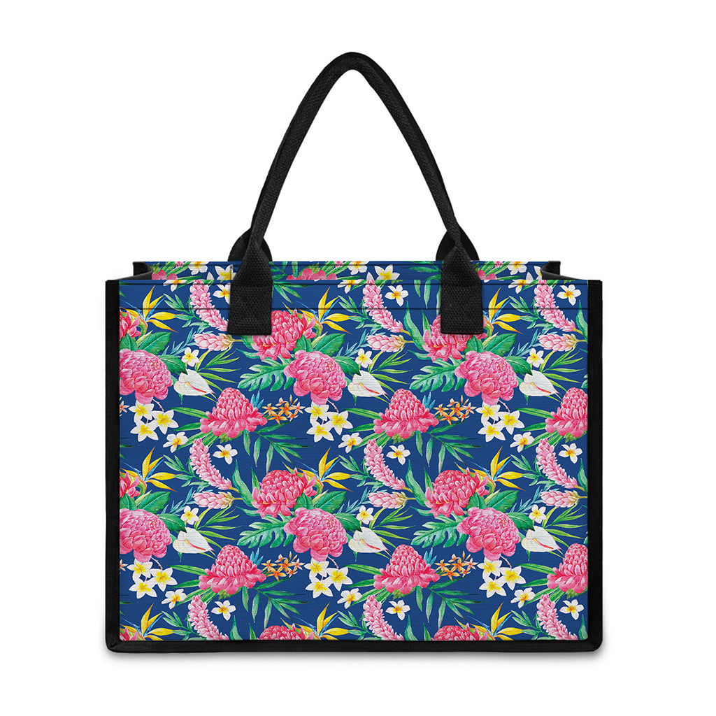 Watercolor Chrysanthemum Pattern Print Canvas Tote Bag