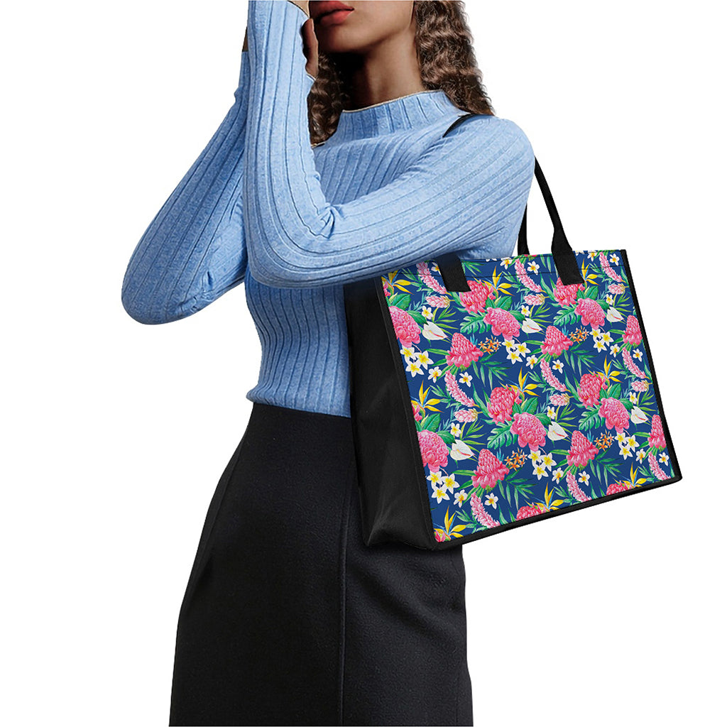 Watercolor Chrysanthemum Pattern Print Canvas Tote Bag