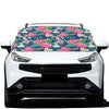 Watercolor Chrysanthemum Pattern Print Car Windshield Snow Cover