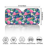 Watercolor Chrysanthemum Pattern Print Car Windshield Sun Shade