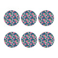 Watercolor Chrysanthemum Pattern Print Coaster Set
