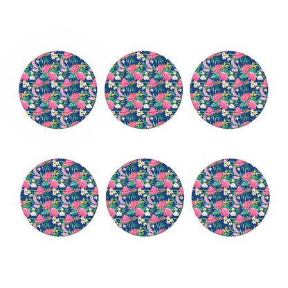 Watercolor Chrysanthemum Pattern Print Coaster Set