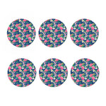 Watercolor Chrysanthemum Pattern Print Coaster Set