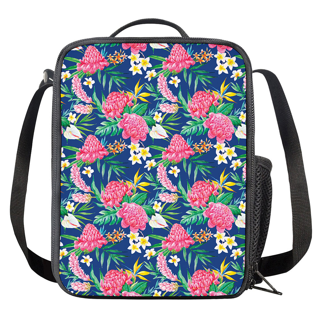 Watercolor Chrysanthemum Pattern Print Crossbody Lunch Bag