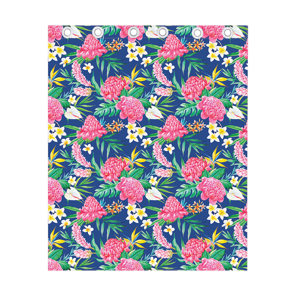 Watercolor Chrysanthemum Pattern Print Curtain
