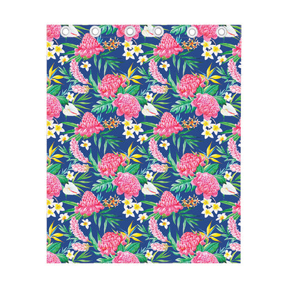 Watercolor Chrysanthemum Pattern Print Curtain