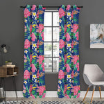Watercolor Chrysanthemum Pattern Print Curtain