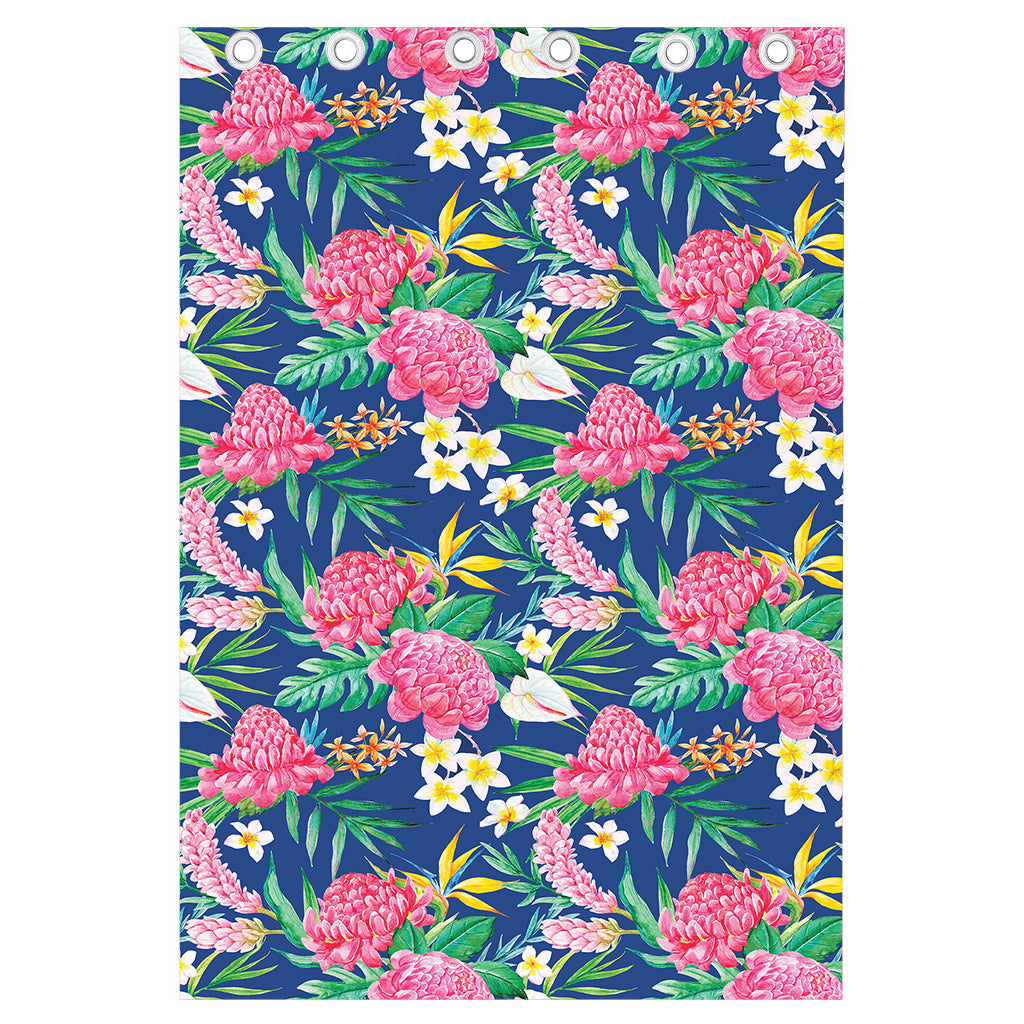Watercolor Chrysanthemum Pattern Print Curtain