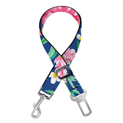 Watercolor Chrysanthemum Pattern Print Dog Seat Belt
