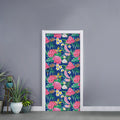 Watercolor Chrysanthemum Pattern Print Door Sticker