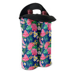 Watercolor Chrysanthemum Pattern Print Double Neoprene Wine Tote
