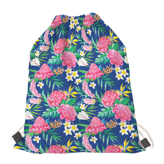 Watercolor Chrysanthemum Pattern Print Drawstring Bag