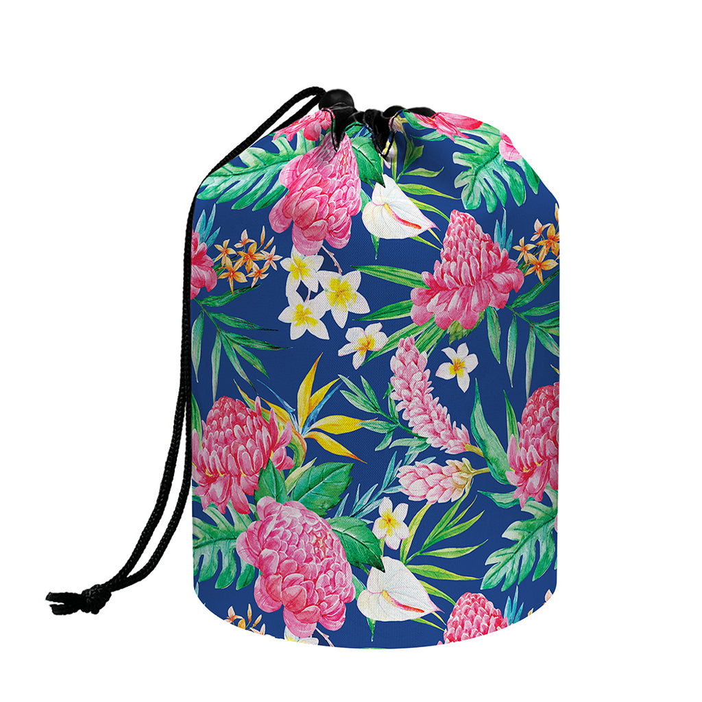 Watercolor Chrysanthemum Pattern Print Drawstring Makeup Bag