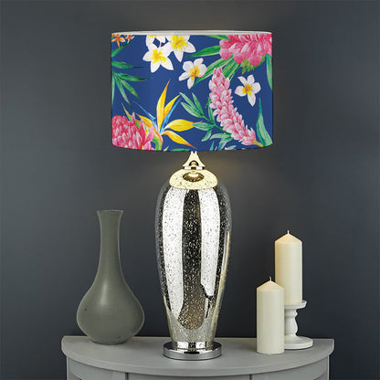 Watercolor Chrysanthemum Pattern Print Drum Lamp Shade