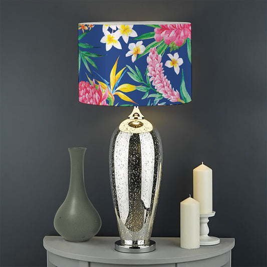Watercolor Chrysanthemum Pattern Print Drum Lamp Shade