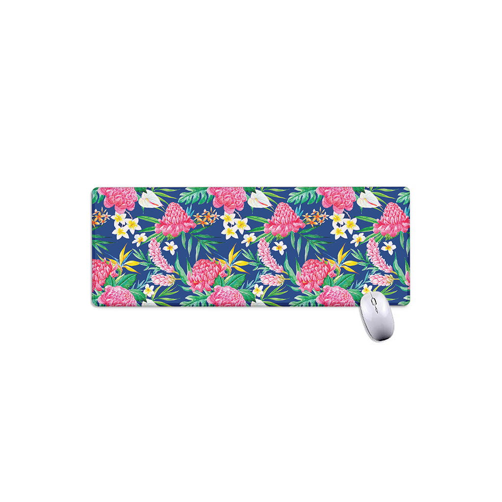 Watercolor Chrysanthemum Pattern Print Extended Mouse Pad