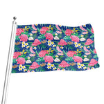 Watercolor Chrysanthemum Pattern Print Flag