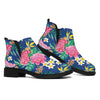 Watercolor Chrysanthemum Pattern Print Flat Ankle Boots