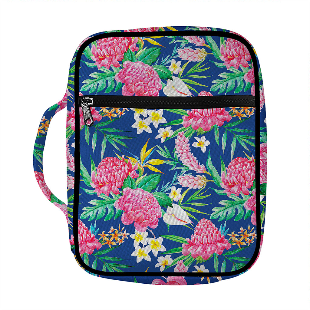 Watercolor Chrysanthemum Pattern Print Front Pocket Bible Bag
