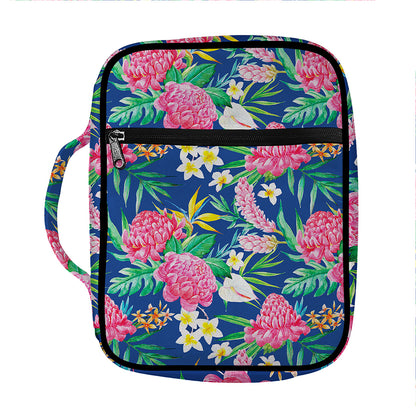 Watercolor Chrysanthemum Pattern Print Front Pocket Bible Bag