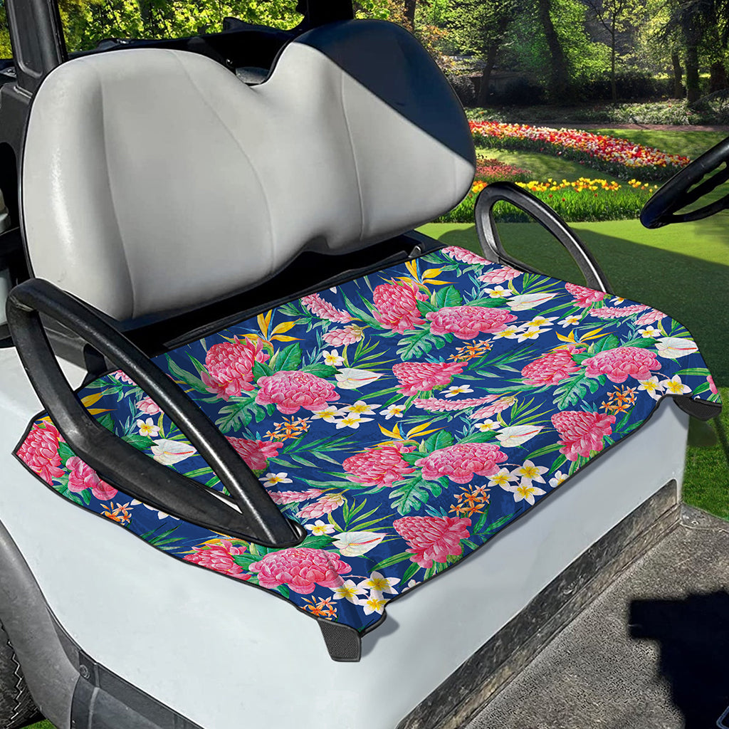 Watercolor Chrysanthemum Pattern Print Golf Cart Seat Cover