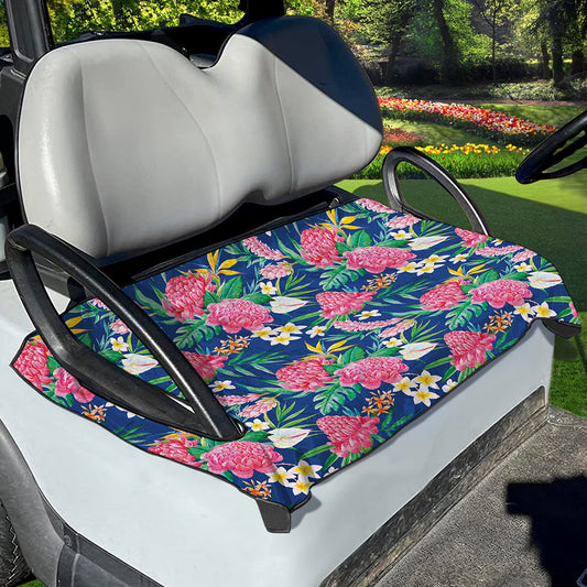 Watercolor Chrysanthemum Pattern Print Golf Cart Seat Cover