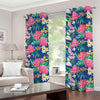 Watercolor Chrysanthemum Pattern Print Grommet Curtains