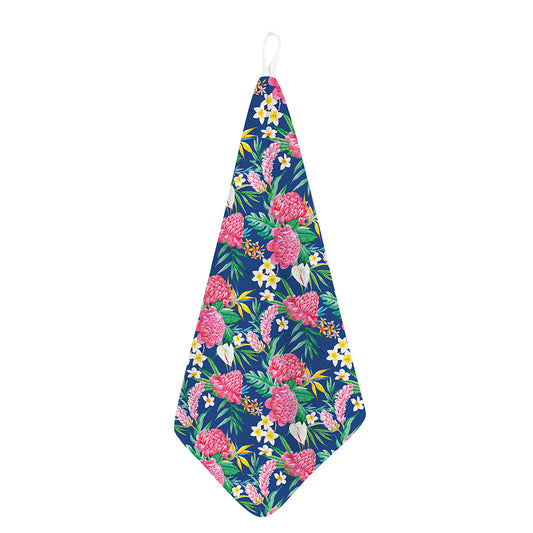 Watercolor Chrysanthemum Pattern Print Hand Towel