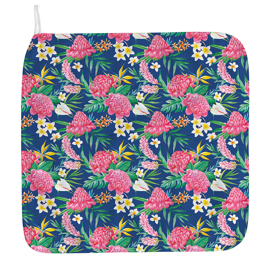 Watercolor Chrysanthemum Pattern Print Hand Towel