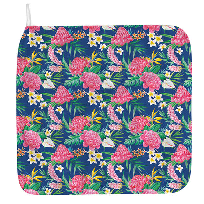 Watercolor Chrysanthemum Pattern Print Hand Towel
