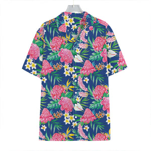 Watercolor Chrysanthemum Pattern Print Hawaiian Shirt